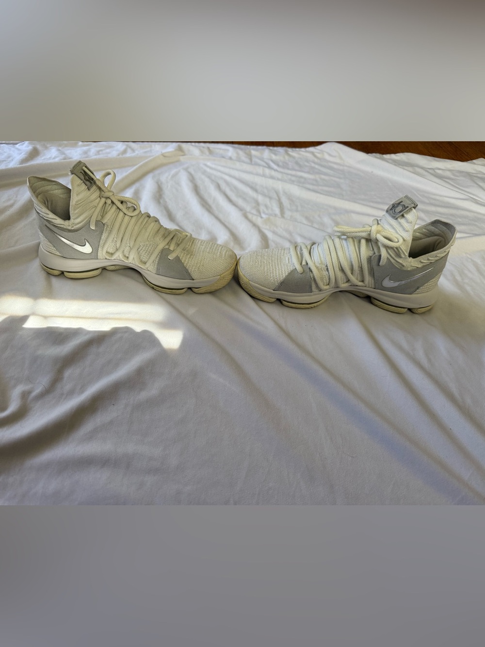 Nike zoom Kevin Durant KD basketball sneakers white/ grey mens 10